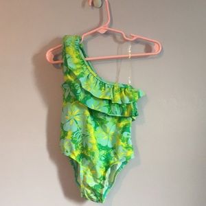 Kids R Us girls one shoulder ruffle bathing suit 3T